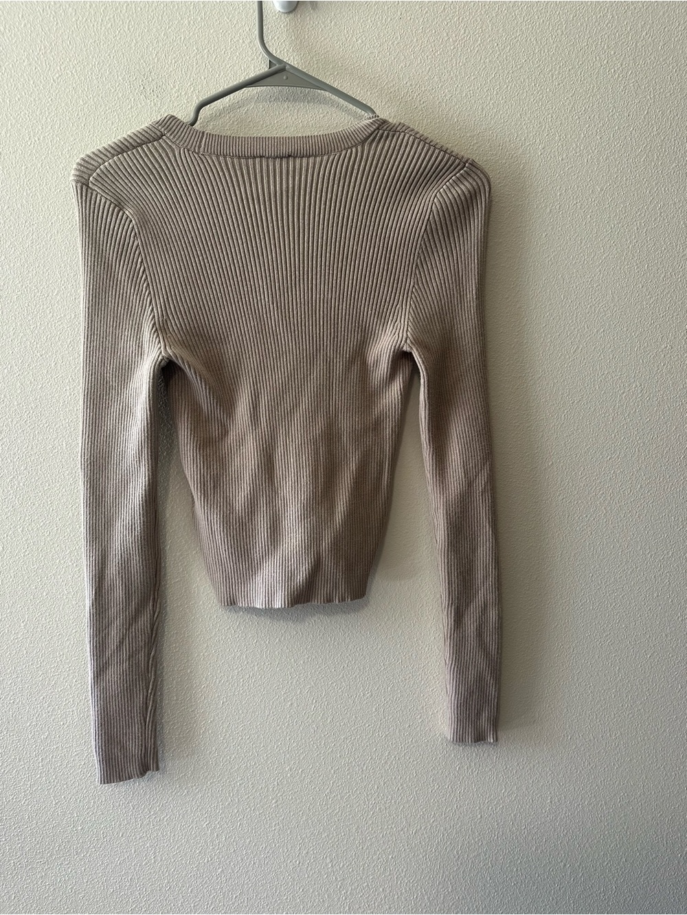 Abercrombie and Fitch knit corset sweater scoop neck beige size small - Picture 2 of 6